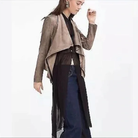 Zara Faux Suede Leather Moto Jacket - Picture 7 of 12